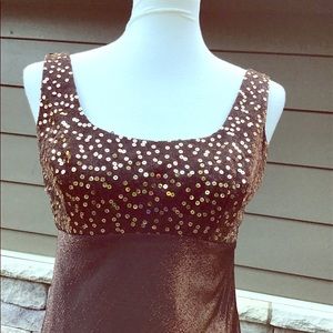 Copper & gold slinky knit , lace up back